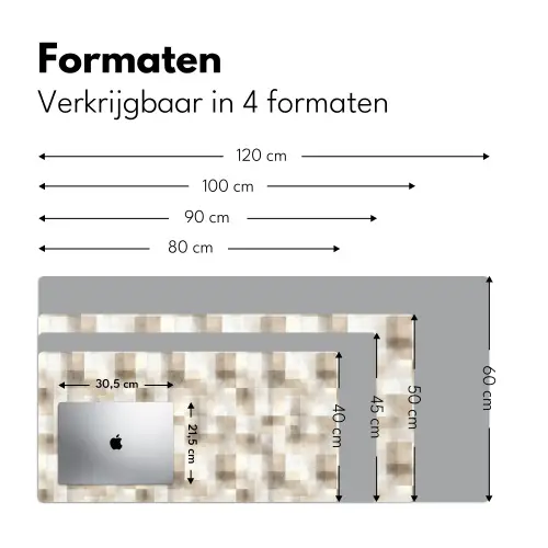 Textuur - Linnen - Beige Muismat XXL klein 681 -sfeer5