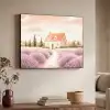 Lavendelveld - Huis - Paars Textielframe - compleet frame klein -sfeer3