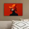 Oranje - Hoed - Vrouw canvas 2cm klein -sfeer3