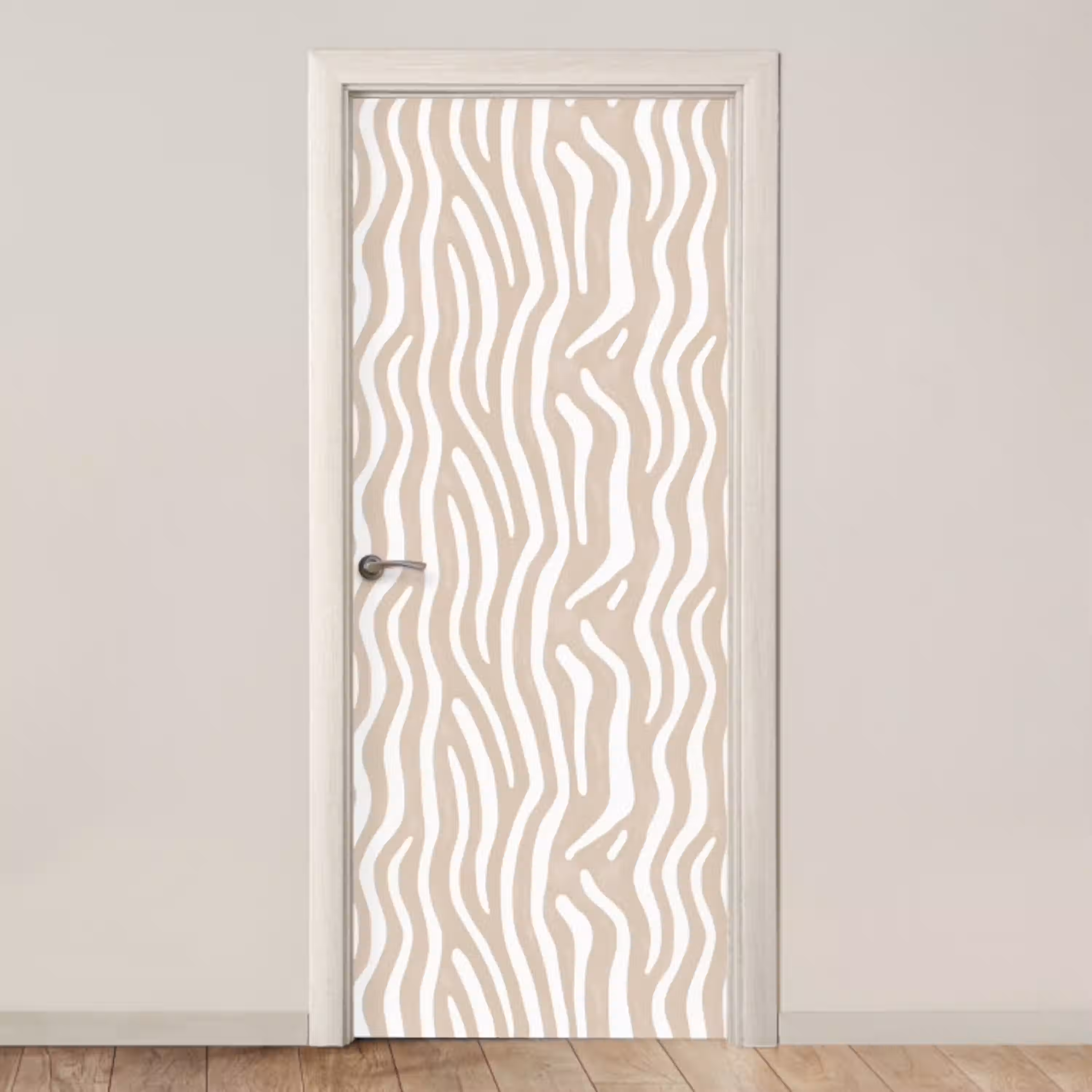 Abstract - Zebra - Beige deurposter klein 289 -3d_beige