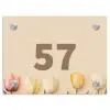 Gekleurde tulpen beige achtergrond - Traditioneel Naambord Rechthoek middel -3d