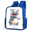 Baby nijlpaard Kinderrugzak - Blauw middel -schuin