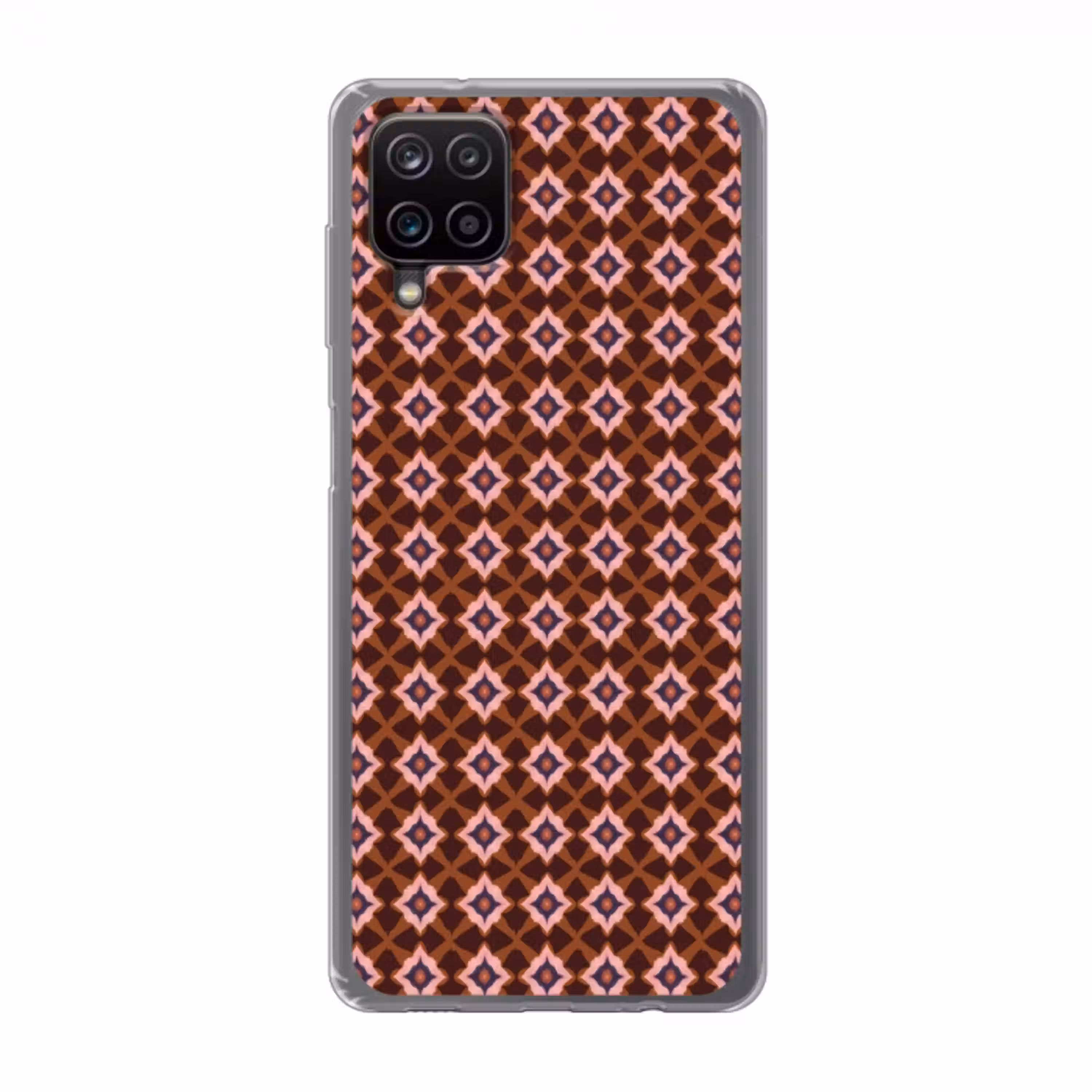 Geometrisch - Sierlijk - Bruin Telefoonhoesje Samsung Galaxy A12 klein 372 -3d