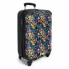 Tropisch vlinder patroon donker blauw NBS - Handbagage koffer - Kinderen Unisex middel -productfoto_3d