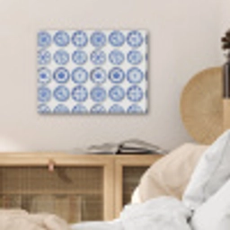 Borden - Bloemen - Patroon - Blauw PET vilt klein 837 -sfeer3