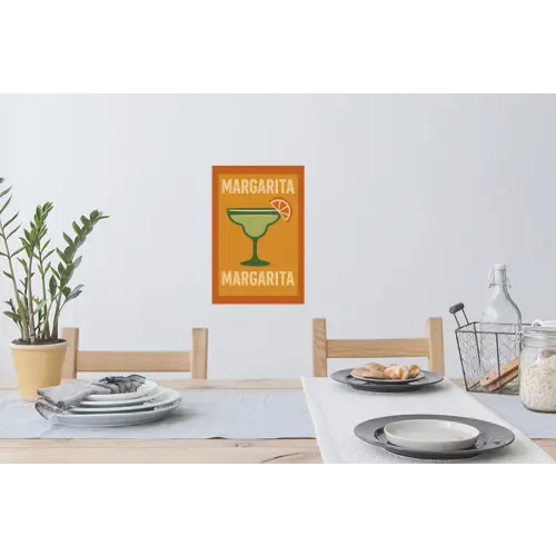 Illustratie - Margarita - Sinaasappelschijf - Oranje Muursticker klein -eettafel
