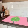 Illustratie - Blad - Minimalistisch - Groen Inductie beschermer vinyl 3mm klein -sfeer3