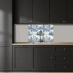 Huizen - Bomen - Water - Vogels - Blauw keuken achterwand 2 middel 865 -sfeer1