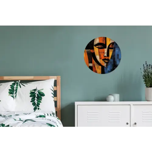 Abstract - Portret - Kleurvakken Wandcirkel aluminium klein -slaapkamer