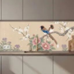 Bloemen - Vogels - Bloemen keuken achterwand 2 middel zz_3dshopping