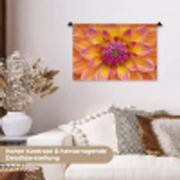 Dahlia - Bloem - Oranje Wandkleed katoen klein -tsfeer1_DE