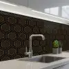 Goud - Zwart - Tunnel keuken achterwand 2 middel 871 -3d_schuin