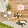 Grl pwr - Bliksem - Roze Tuinposter op houten frame 2 cm dik klein -sfeer2
