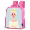 Prinses met een gouden kroon - Blauw Kinderrugzak - Roze middel -schuin