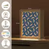 Banaan - Tropisch - Blauw - Patroon Light Box met kabel (Tafellamp) klein 925 -USP_NL