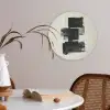 Rechthoeken - Penseelstreken - Abstract - Zwart Akoestische PET Vilt - Rond klein -sfeer3