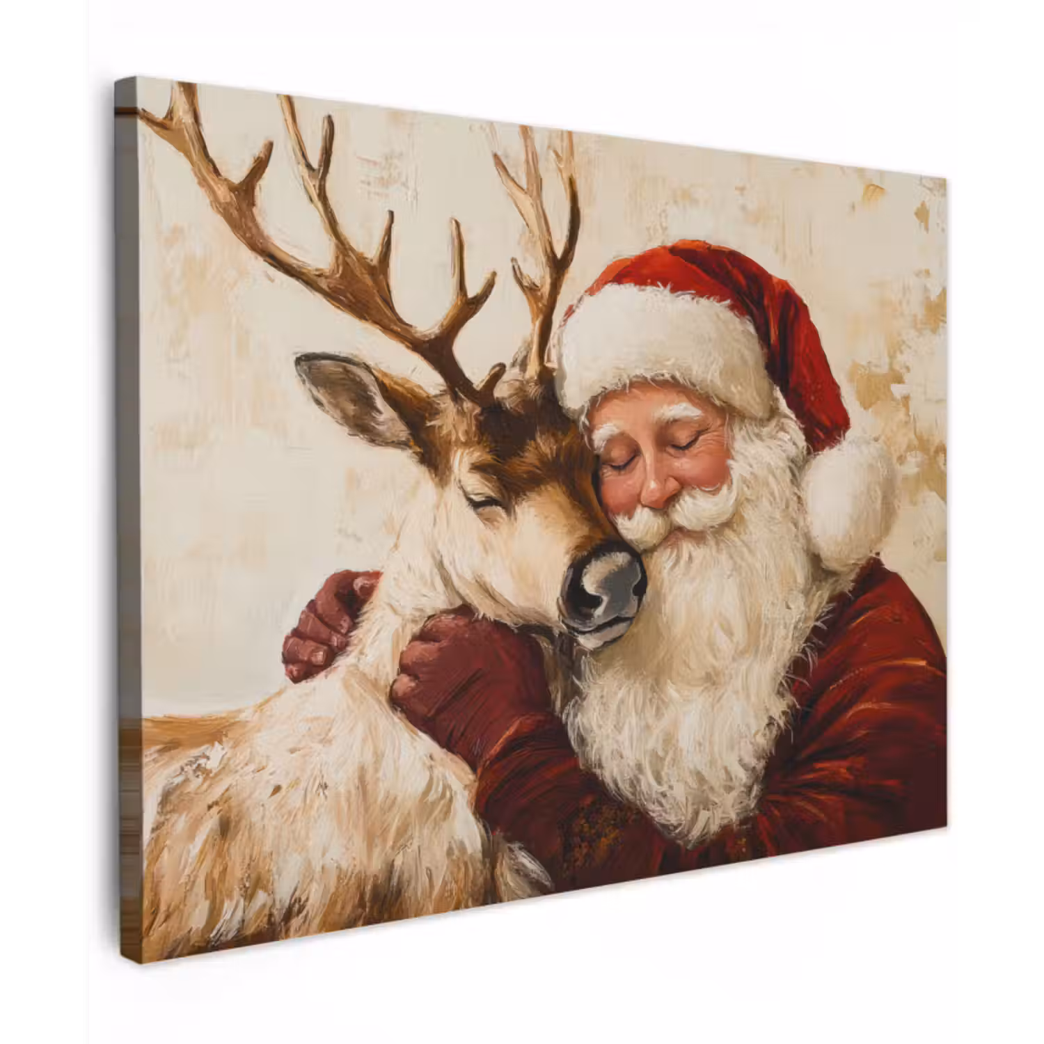 Canvas schilderij - Kerstman - Rendier - Kerst - Christmas