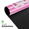 More coffee - Roze - Paars - Strepen - Mok Muismat XXL klein -sfeer2