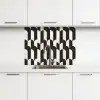 Bogen - Tegels - Marmer - Zwart - Wit keuken achterwand 2 middel 865 -3d