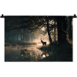 Hert - Bosbeek - Mystiek Wandkleed katoen klein -zz3d