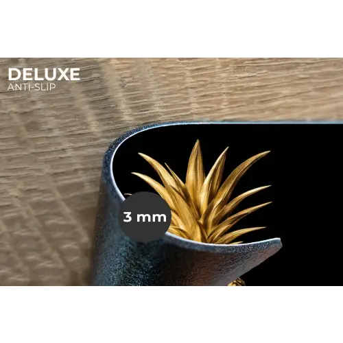 Ananas - Zwart - Goud - Luxe Placemat vinyl groot -closeup