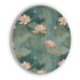Botanisch - Bloemen - Roze Akoestische PET Vilt - Rond klein 838 -3d