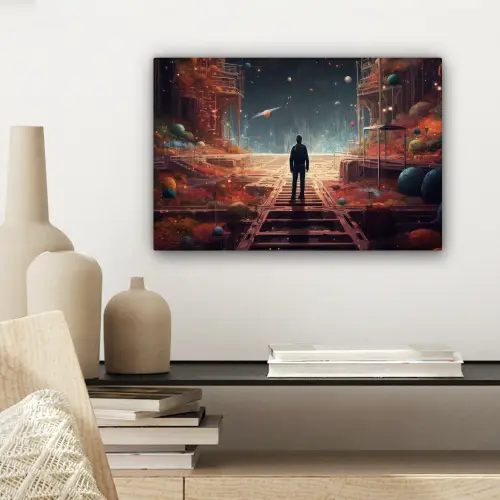 Buitenaards - Astronaut - Planeten - Ruimte canvas 2cm klein -sfeer6