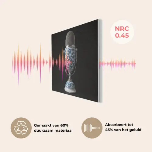 Microfoon - Delfts blauw - Muziek PET vilt klein -USP_NL