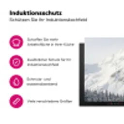 Berg - Sneeuw - Winter - Natuur - Wit Inductie beschermer vinyl 3mm klein -zzzzzzz-lf-ups