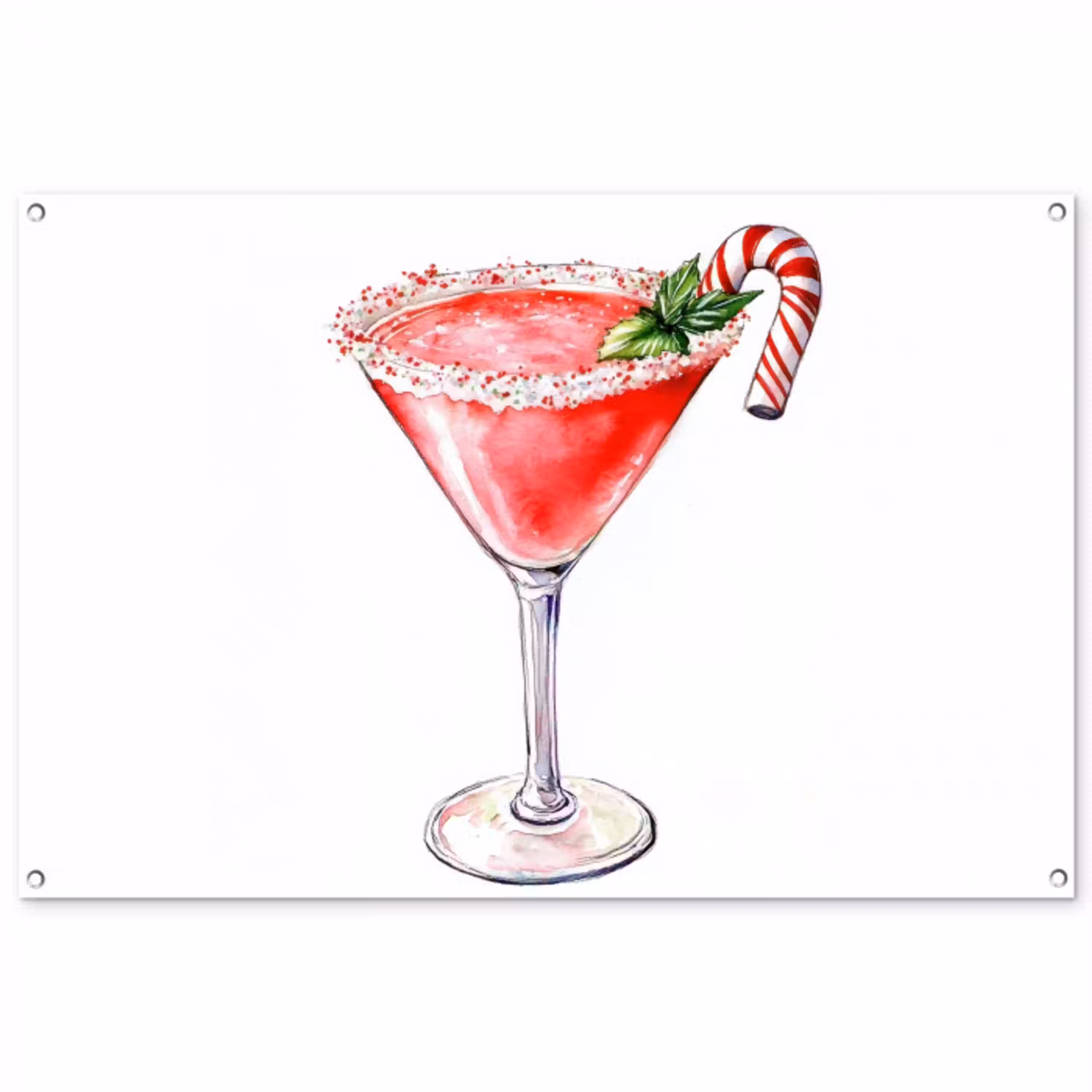 Cocktail - Drank - Winter - Kunst tuinposter los doek groot -3d