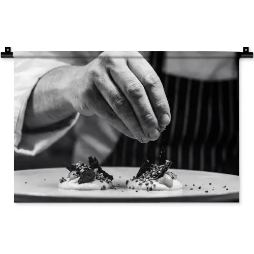 Chef - Garnering - Gerecht Wandkleed katoen klein -zz3d
