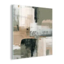 Penseelstreken - Abstract - Aardetinten plexiglas 5mm klein -z3d