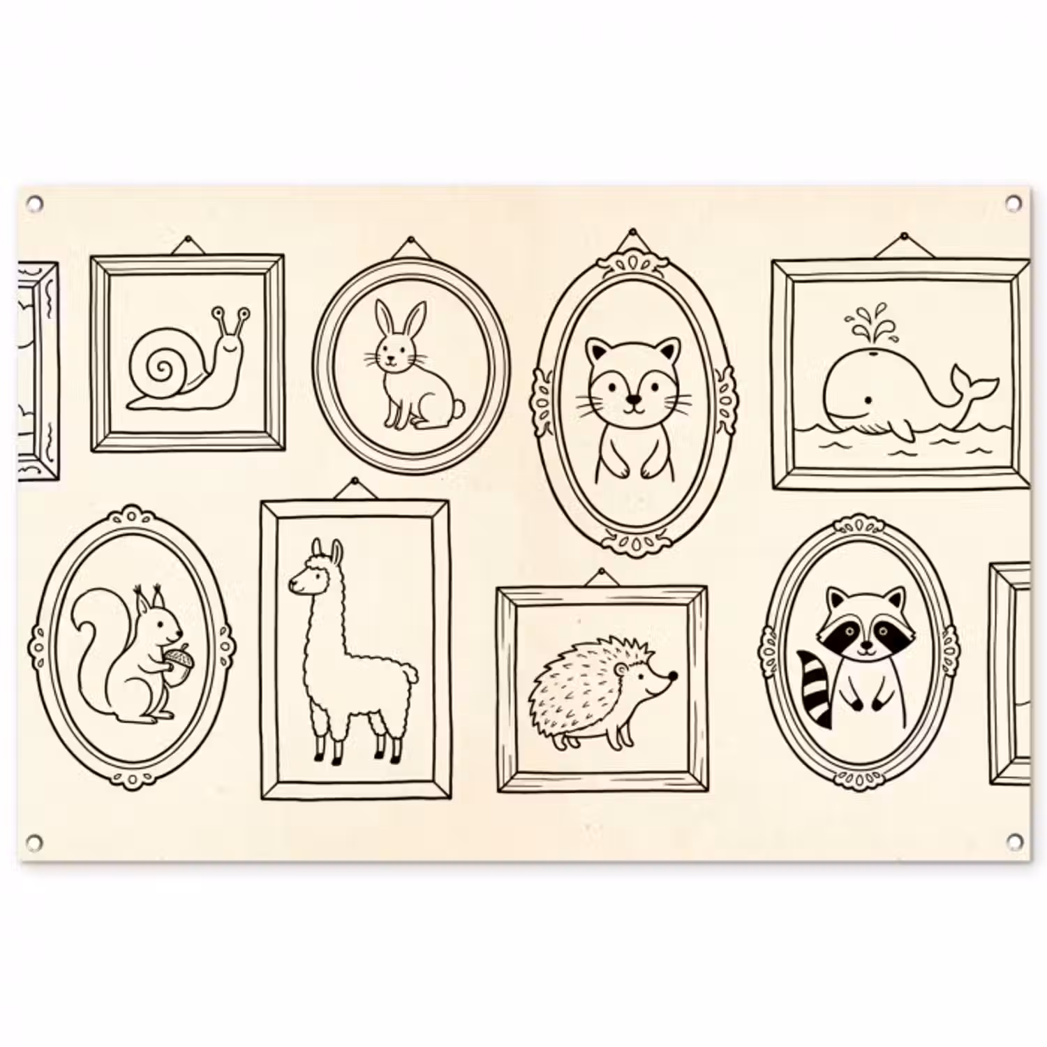 Gartenposter - Tiere – Illustration – Bilderrahmen – Galerie – Verspielt