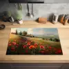 Klaprozen - Rood - Heuvels - Landschap Inductie beschermer vinyl 3mm klein -sfeer5