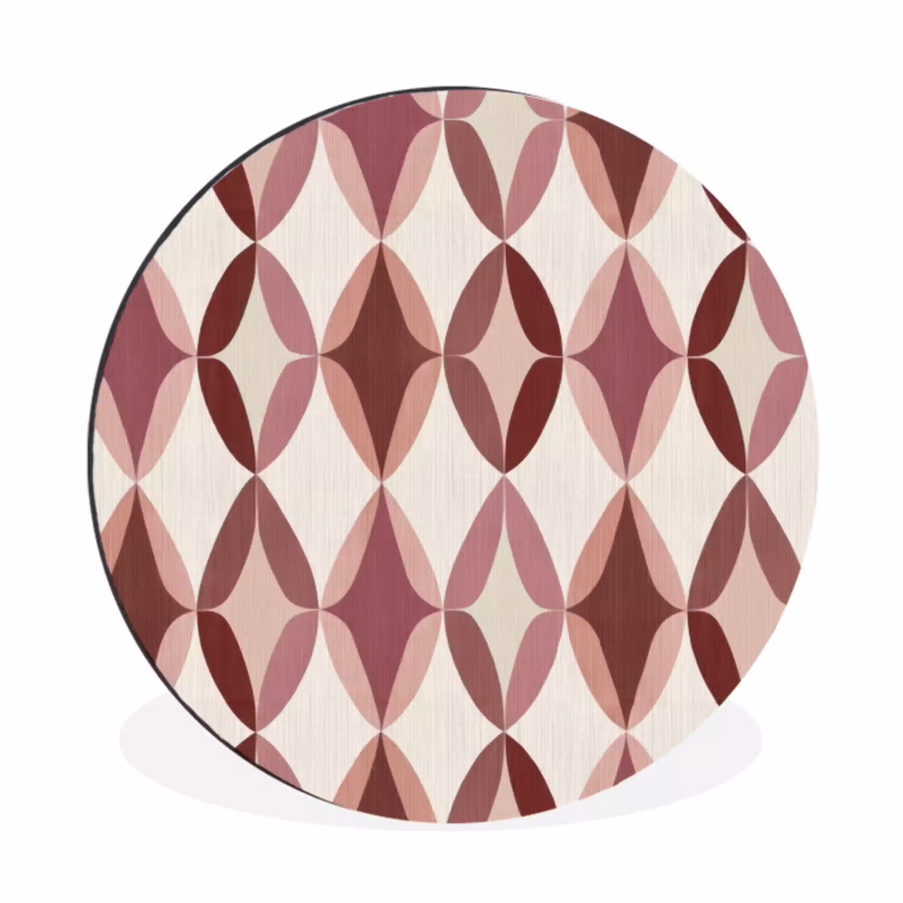 Ovaal - Textuur - Roze Wandcirkel aluminium klein 190 -3d