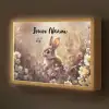Konijntje - Bruin - Bloemen - Vlinders Light Box met batterij (Wandlamp kind) middel -z3d_website
