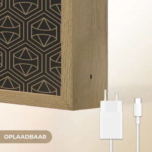 Goud - Zwart - Diamant Light Box met batterij (Wandlamp) middel 907 -USP_websiteoplaadbaarNL