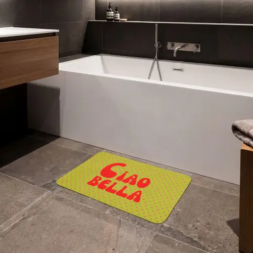 Ciao bella - Rood - Groen - Stippen Badmat klein -sfeer3
