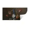 Bloemen in een Wan-Li vaas en schelpen - Schilderij van Balthasar van der Ast Muursticker klein -3d