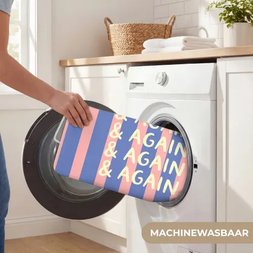 Try again - Strepen - Roze - Verticaal - Blauw Badmat klein -USP_WasbaarNL