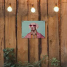 Hond - Overhemd - Bloemen - Bril tuinposter los doek klein -sfeer1
