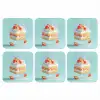 Slagroom - Taart - Blauw - Eten onderzetter kurk middel -3d