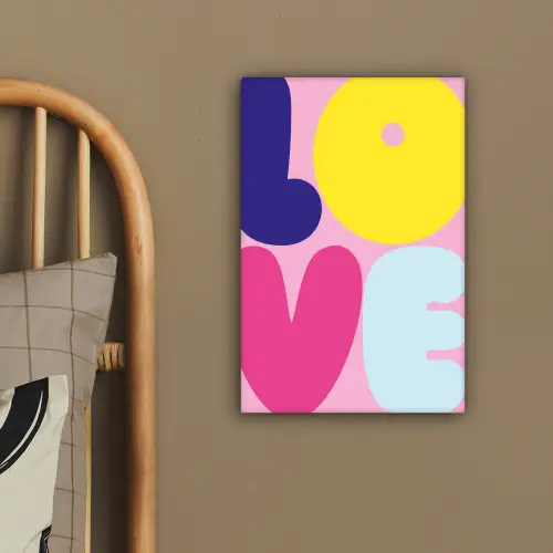 Love - Valentijn - Kleurrijk canvas 2cm klein -sfeer3