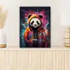 Panda met oranje jas en verfspetters canvas 2cm klein -sfeer5