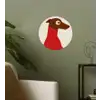 Silhouet - Hond - Trui - Rood Wandcirkel behangsticker klein -sfeer2