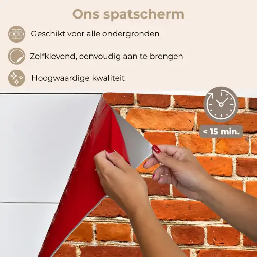 Bakstenen - Muur - Rood keuken achterwand spatscherm klein 900 -spatscherm_NL