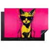 Kat - Art - Zonnebril - Roze Inductie beschermer vinyl 3mm klein -3d