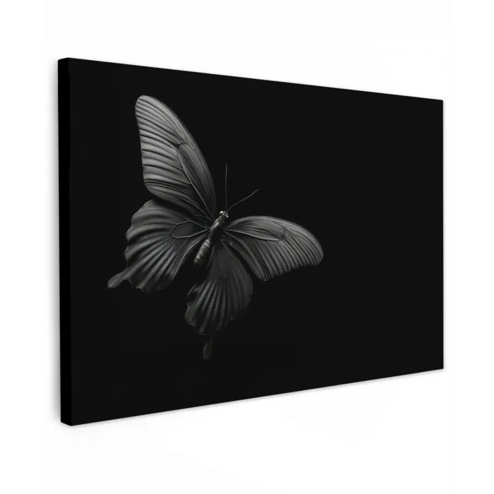 Vlinder - Zwart - Insect - Dieren canvas 2cm klein -z3d