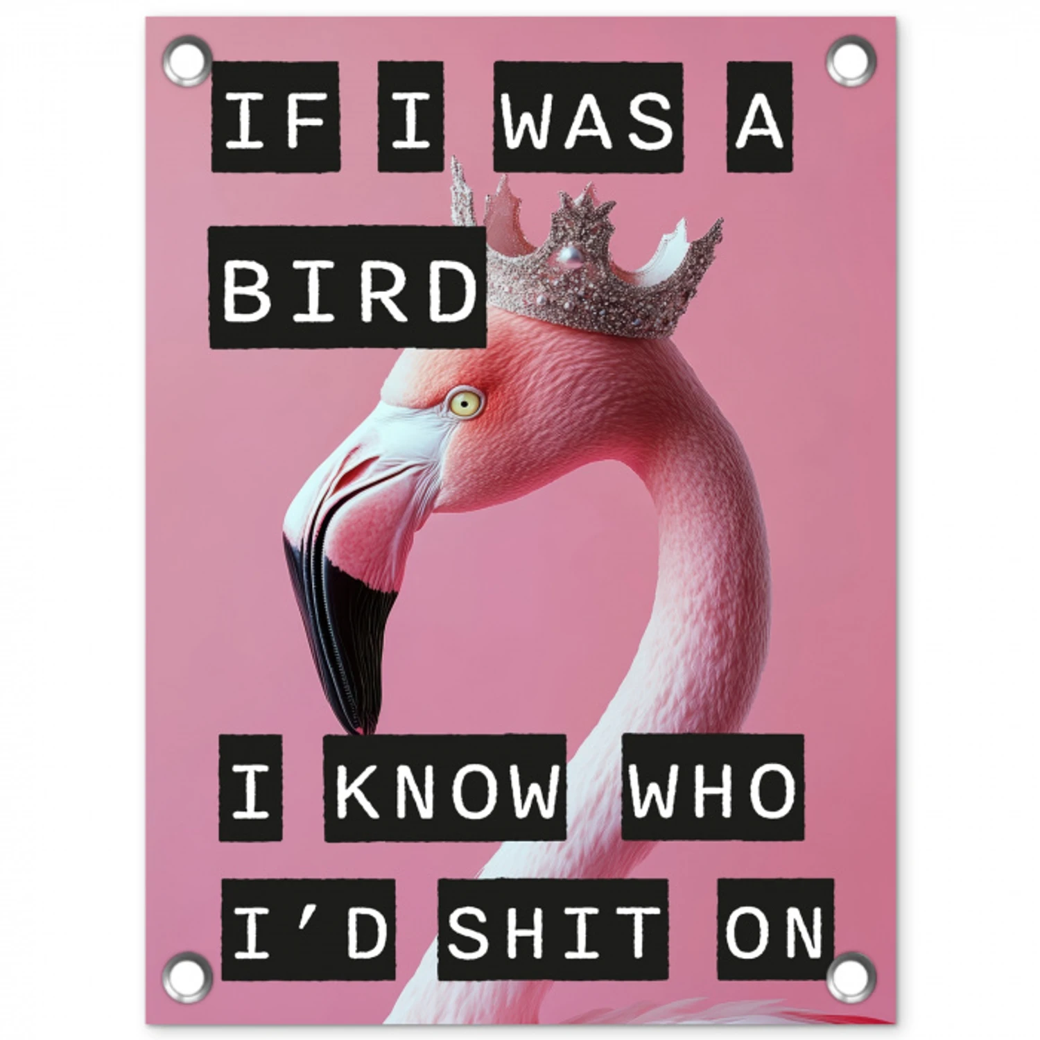 Flamingo - Roze - Vogel - Decoratie tuinposter los doek klein -3d