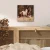 Paard - Bruin - Gras aluminium wit klein -sfeer3